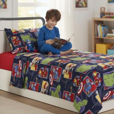 Imagem de Jogo de Cama Infantil Vingadores Avengers Solteiro com 3 Peças Lepper Oficial Marvel