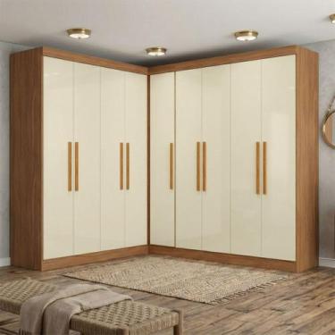 Imagem de Guarda-roupa Modulado de Canto 9 Portas e 4 Gavetas Paris - Maxel