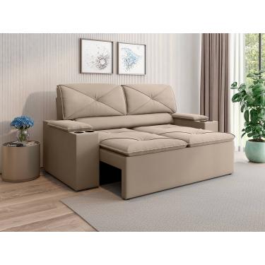 Imagem de Sofá 2 Lugares NextSofás Joy Velosuede Retrátil Reclinável com Porta Copos