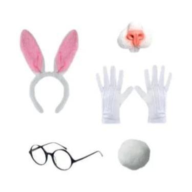 Imagem de Kit De Fantasia De Coelho Branco PESENAR: Vestido De Coelhinho Com Tia
