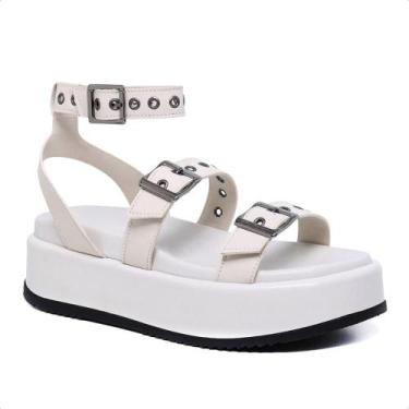 Imagem de Sandália Papete Feminina Plataforma Fashion Improvizzo, 36, Off white