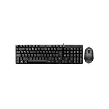 Imagem de Kit Teclado E Mouse Com Fio Usb Cabo De 120cm 1200dpi Teclas Chocolate