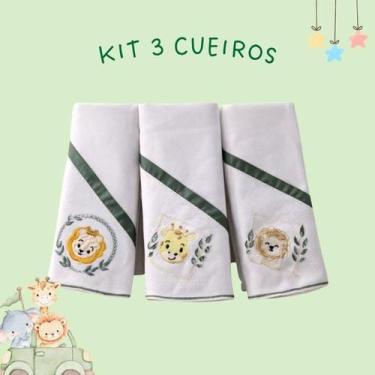 Imagem de Kit Cueiro Flanelado Bordado 3 Peças para Bebê 100% Algodão MODELO:SAF