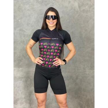 Imagem de Conjunto Ciclismo Feminino Camisa Manga Curta e Bermuda GEL BIKE  - TR