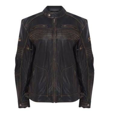 Imagem de Jaqueta De Couro Tutto Custom Spirit Racer Retro Motociclist, Preto en