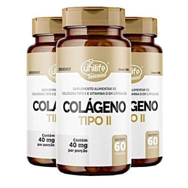 Imagem de Colágeno Tipo II 60 cápsulas 400mg Kit com 3  - Unilife