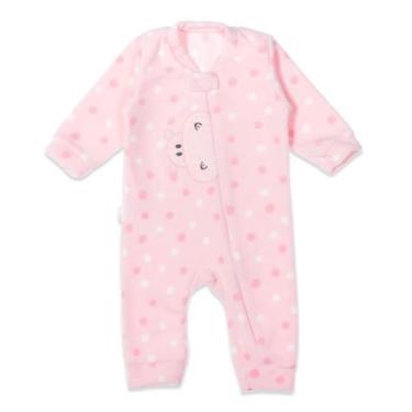 Imagem de Macacão Bebê Soft Poá Hipopótamo - Yuk's, Rosa, RN