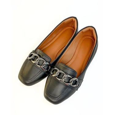 Imagem de Mocassim Sapatilha Feminino Confortável com Detalhe - Própria, Preto, 