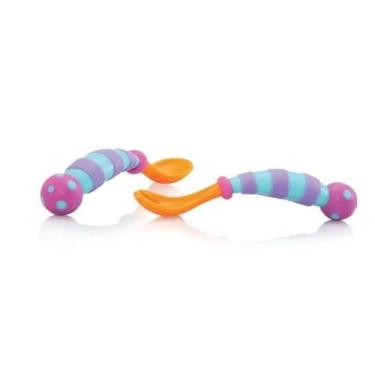Imagem de Conjunto de talher baby garfo e colher 12+ nuby, AZUL