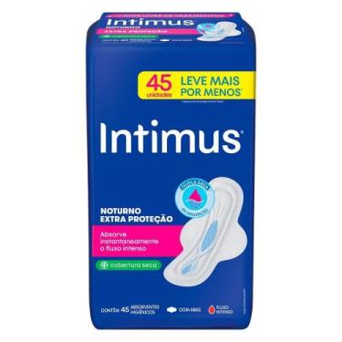 Imagem de Absorvente Intimus Gel Noturno Seca com Abas - Embalagem com 45 Unidad
