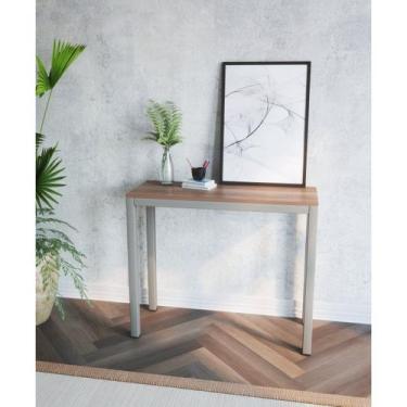 Imagem de Aparador para Sala de Estar 90x75x35cm São Paulo Cinza/Estanho/MDF Nog