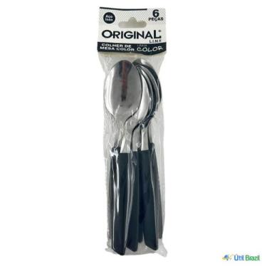 Imagem de Conjunto de Colheres Original Line Linha Color com 6 peças , Preto