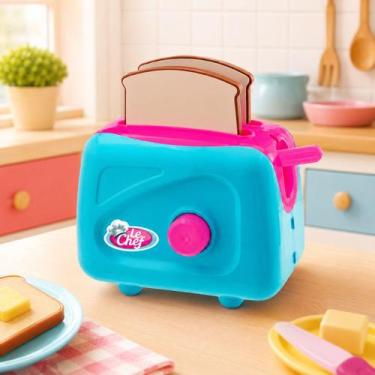 Imagem de Torradeira Infantil Brinquedo Cozinha Menina Rosa Pao Oferta - Usual B