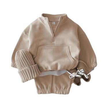 Imagem de Conjunto De 2 Peças De Moletom Com Capuz E Calça Para Bebês Meninos E 