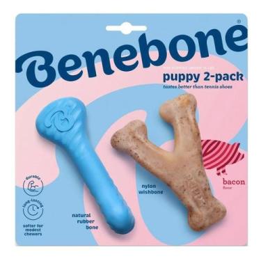 Imagem de Benebone Puppy 2-Pack Brinquedos de Nylon e Borracha para Filhotes