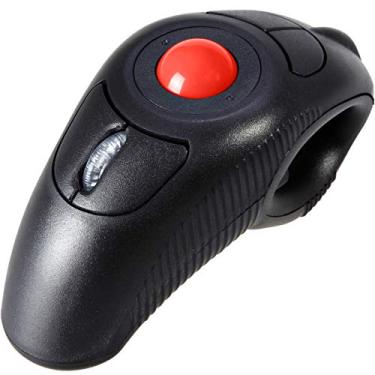 Imagem de EIGIIS Mouse ergonômico trackball 2,4 G sem fio portátil USB para PC, laptop, Mac, usuário canhoto e direito (preto sem fio vermelho trackball)