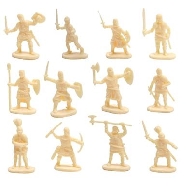 Imagem de shamjina 200 / Set Modelo de Medievais de ação Homens Guerreiros E Escudo Layout Histórica Presentes Criativos Dioramas, Luz amarela