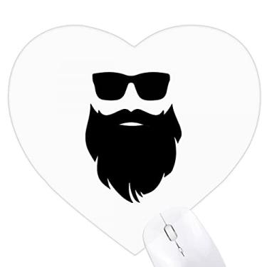 Imagem de Shadow Great Beard Óculos de sol coração Mousepad Tapete de borracha para escritório