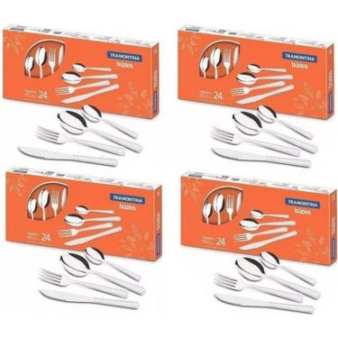Imagem de Faqueiro 24 Pecas Buzios Inox 23799071 Tramontina - Kit C/4