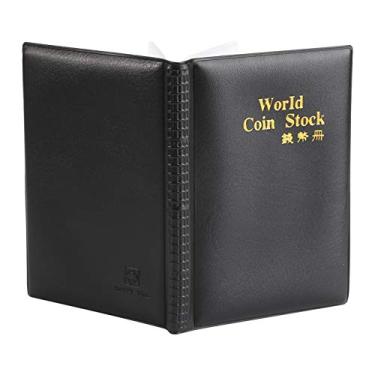 Imagem de ¨¢lbum de suporte de cole??o de moedas,120 bolsas, livro de 10 p¨¢ginas, livro de coleta de moedas, suprimentos para colecionadores com bolsas pequenas(BLACK), cole??o de moedas estojo colecionado