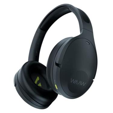 Imagem de Fone de Ouvido WAAW by ALOK SENSE 300HBNC Headphone Bluetooth Com Cancelamento de Ruído Ativo, Microfone e Toque inteligente, Preto e Verde, Regulável