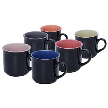 Imagem de Mimo Style Mini Canecas Para Café Com 6 Peças Multicolor, Material de Cerâmica Com o Melhor Isolamento Térmico, Durabilidade Que Torna o Produto Sustentável (Preta - 90ml)