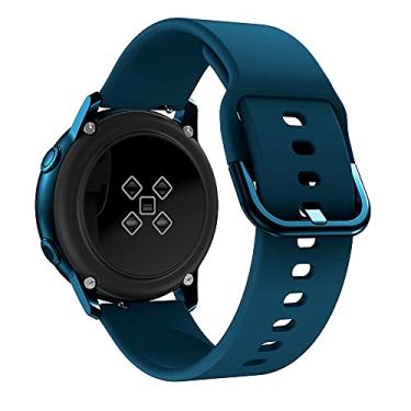Imagem de Pulseira de relógio de 20 mm, pulseira de silicone compatível com Samsung Galaxy Watch 5, 40 mm, 44 mm/5 Pro 45 mm/4 40 mm 44 mm/4 Classic 42 mm 46 mm/3 41 mm/Active Active 2 pulseira esportiva de silicone macio para homens e mulheres