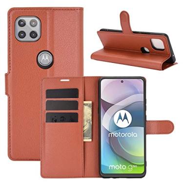 Imagem de YUNCHAO Caixa de telefone Para Motorola Moto G 5G Litchi Texture Horizontal Flip Capa Protetora com Suporte e Slots de Cartão e Carteira capa para celular