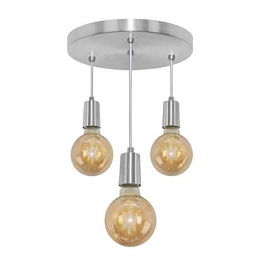 Imagem de Pendente Redondo Triplo Tubo Gourmet Escovado