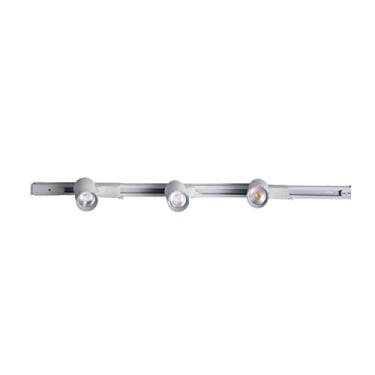 Imagem de Kit Trilho Eletrificado Poptem 1M Com 3 Spots Led Branco De Teto/Parede 7W 3000K