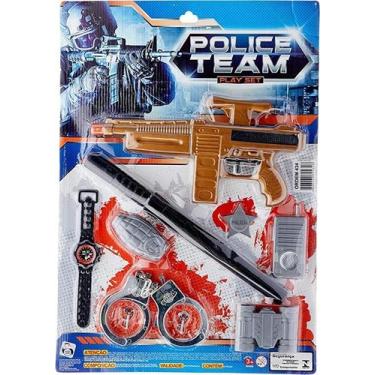 Kit com 4 Arminhas e Relógios Kit Policial de Brinquedo na