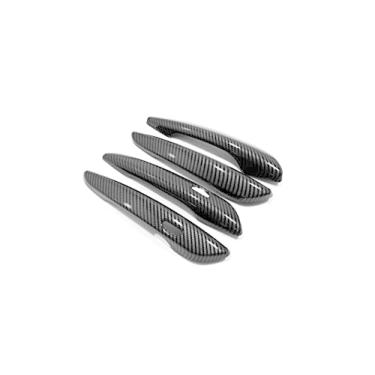 Imagem de GZBFTDH Guarnição das capas da maçaneta da porta lateral do carro, para Mazda CX50 2022 2023, conjunto de acessórios exteriores de fibra de carbono cromado conjunto de 4 peças (carbono)