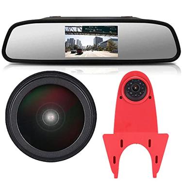 Imagem de HD 1280 x 720 Pixels 1000 Linha de TV 3ª luz de freio, câmera de estacionamento, substituição para Ford Transit Connect 2014-2017 Transporter Business MPV SUV Bus + monitor reverso de 4,3 polegadas