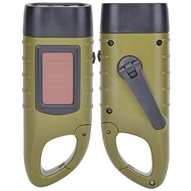Imagem de Lanterna de emerg¨ºncia LED,AT5503 ABS Pl¨¢stico Solar Manivela Lanterna de Emerg¨ºncia LED Lanterna Port¨¢til para Escalada Acampamento Seguran?a Tempo Pacote de Emerg¨ºncia(Green), Lanterna de mani