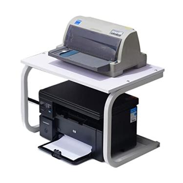 Imagem de KIZQYN Suporte de impressora rack de impressora rack de armazenamento de mesa de escritório suporte de copiadora de mesa multifuncional prateleira de cozinha impressora de mesa (cor: dourado)
