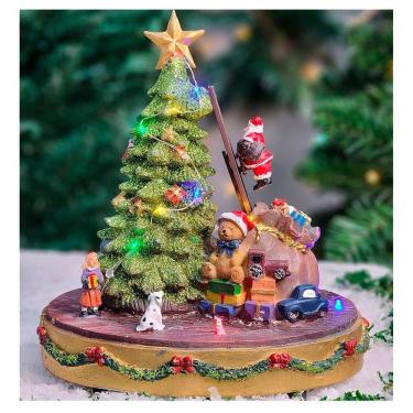 Imagem de Decoração Cenário Vila Natalina Árvore Com Presentes LED