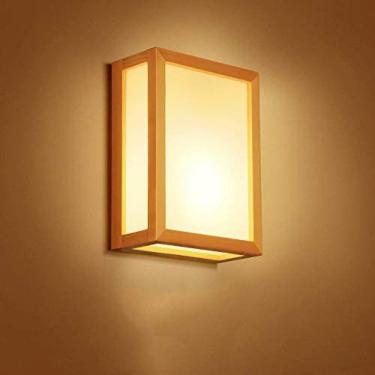 Imagem de Candeeiro De Parede Simples Candeeiro De Cabeceira Criativo Japonês De Madeira Maciça LED Sala De Estar Corredor Quarto Tatame Nórdico E Candeeiro De Parede Do Quarto,YUYANAIAI