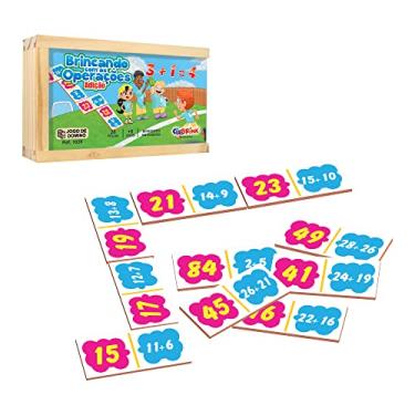 Imagem de Dominó Adição em Madeira 28 Peças a Partir de 4 Anos Embalagem em Caixa Madeira Ciabrink