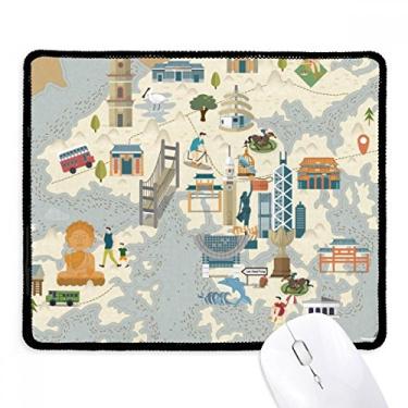 Imagem de Mousepad de borracha para jogos Hong Kong Local Bicycle Visiting China com borda costurada