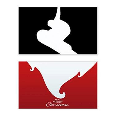 Imagem de Skateboarding Sport Black Jumping Outline Holiday Merry Christmas Cartões de parabéns Mensagem de Natal