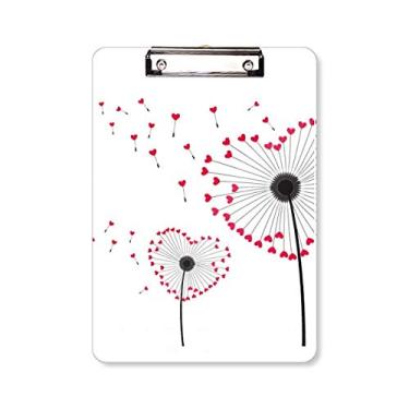 Imagem de Amor Flower Plants Dente-de-leão Prancheta Pasta Bloco de Escrita Placa de Apoio A4