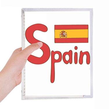 Imagem de Caderno de folhas soltas com bandeira nacional da Espanha com estampa vermelha