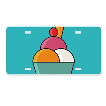Imagem de DIYthinker Placa de licença de sorvete doce crocante, acessório de aço inoxidável para decoração de carro