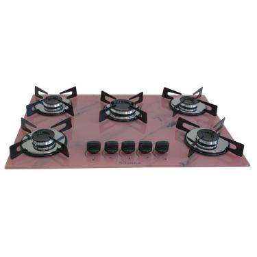 Imagem de Fogão Cooktop Chapa 5bocas Ultra Chama 127/220v Marmo Rosa