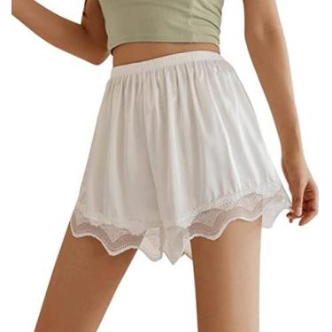 Imagem de Calças De Segurança Femininas Pacote Com 2 Saias Curtas Femininas Calças Curtas De Segurança Bainha Boxer Solta Feminina Fora De Uso Shorts,Branco 2 Unidades,GG,YUYANAIAI