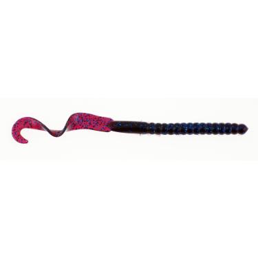 Imagem de Berkley Isca de pesca PowerBait® Power Worm, mancha azul, 18 cm, sabor irresistível, perfil clássico de verme de cauda encaracolada, ideal para primavera, verão e outono