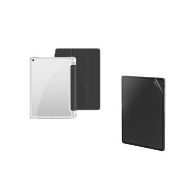 Imagem de Kit Capa + Película Paperlike p iPad 7/8/ 9 geracao - Capa Anti Impacto Fundo Transparente Fosco e espaço Caneta Apple Pencil + Película Fosca Paperlike sensação de escrever desenhar em papel