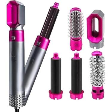 Imagem de Kit Modelador de Cabelos 1000W 5 em 1 Para Modelar Escovar Secar e Alisar Bivolt Possui Ajuste de Temperatura e Cabo Giratório