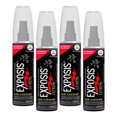 Imagem de Kit 4 Repelente Exposis Extreme Spray Sem Perfume 100ml	