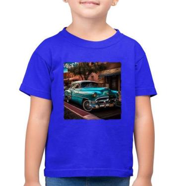 Imagem de Camiseta Algodão Infantil Carro Clássico Azul - Foca Na Moda